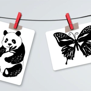 Black and White Contrast Animal Art Cards-Baby shower gift-Infant Stimulation Cards image 6