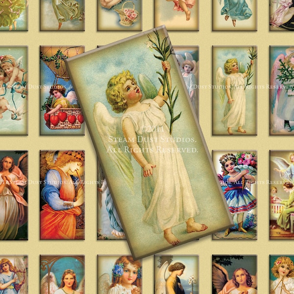 Victorian Angels and Cherubs - 1x2 inch Domino Tile Images - Digital Collage Sheet  Instant Download and Print