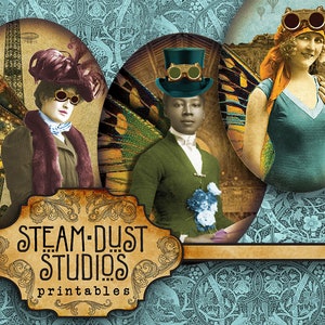 Printables, Junk Journal Stamps, Victorian Ephemera, Scrapbooking - Victorian Steampunk Fairy Women - Images - Digital Collage!