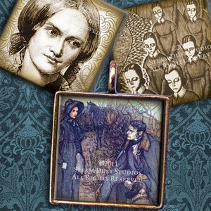Jane Eyre - imágenes de cuadrados de 1 x 1 pulgada - victoriano - literario - Digital Collage hoja - instantánea descargar e imprimir