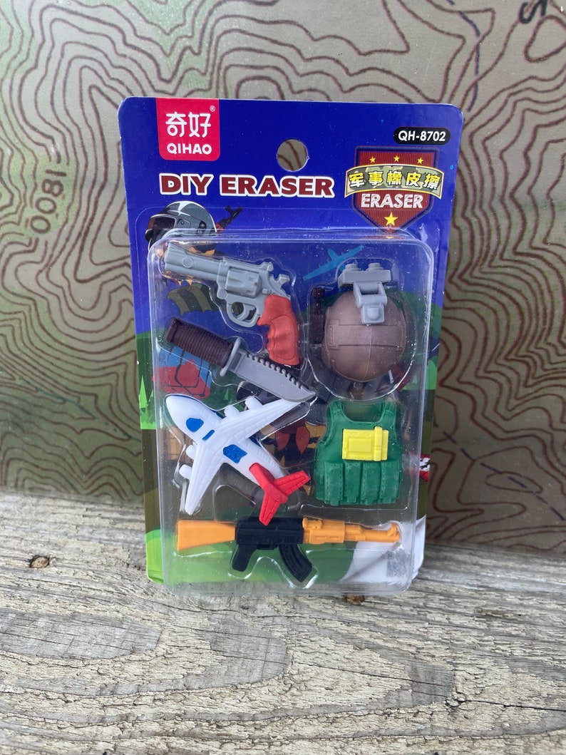 Military Eraser Qihao Eraser Set Japan Eraser Weapon Eraser Novelty Gun