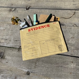 Evidence Bag, Crime Scene Kit, Office Bag, Zip Pouch,True Crime Gift, Gift for Her, Zip Bag Gift For Her, Crime Scene Evidence Gag Gift