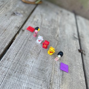 Iwako Eraser Set Japan Eraser Japanese Eraser Kokeshi Dolls Eraser Fortune Cat Eraser Set Good Luck Decor Lucky Cat Decor Unique Desk Decor