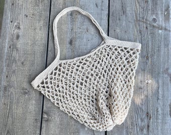 Bag Pattern, French Market Bag Crocheted, Net Grocery Bag, Crochet String Bag, Mesh Shoulder, French Market Bag Pattern, Crochet Market Bag