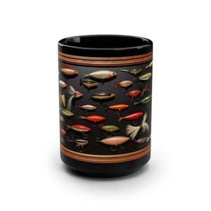 Fishing Lure Mug, Fathers Day Gift Idea, Fly Fishing Mug, Dad Gift, Fathers Day Gift, Gift for Husband, Gift for Grandpa, Fishing Gifts