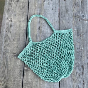 Crochet Market Bag, Bag Pattern, French Market Bag Crocheted, Net Grocery Bag, Crochet String Bag, Mesh Shoulder, French Market Bag Pattern