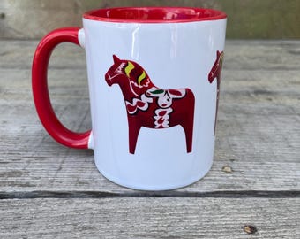 Rotes Dala-Pferd Geschenk schwedisches Geschenk Kaffeeliebhaber Schweden Küche Deko Geschenk Geburtstag Geschenk Mutter Mutter
