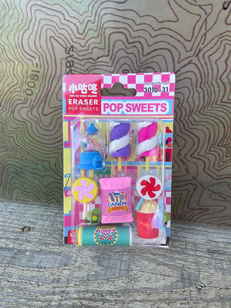 Pop Sweets Eraser Set Eraser Japanese Candy Eraser Novelty Gumball