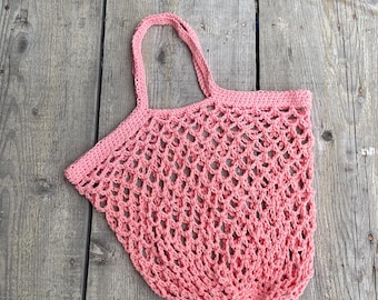 Market Bag Crochet Pattern, Crochet Tote Bag, Long Handle Bag Mesh, Beginner Crochet Bag, Mesh Tote Pattern, Mesh Bag Pattern, Crochet Bag