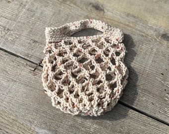 Small Crochet Grocery Bag pattern easy beginner pattern instant download digital download Produce Bag Farmers Market Bag Reusable Produce