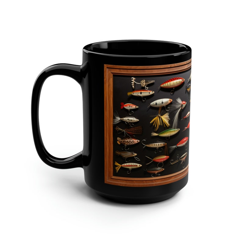 Retro Fishing Lure Mug Vintage Fishing Lure Mug Classic Coffee Mug Fly