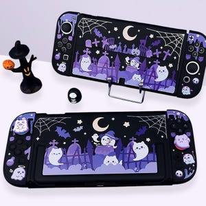 Funda negra Ghost para Nintendo Switch 2, carcasa rígida acoplable para Nintendo Switch 2, accesorios protectores para el mando Joy-Con.