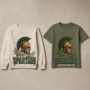 Spartans Strength in Every Step PNG, Original Classical Team Spirit Graphic, Digital Download