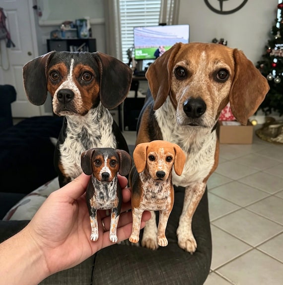Custom Dog Figurine | Personalized Pet Replica Statue | Beagle Dog Memorial Gift