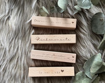 Tarjetero de madera personalizado con grabado láser, riel para fotos, soporte para fotos, idea de regalo, portafotos, portapostales