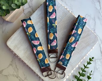 Fruit Fabric Wristlet Keychain: Summer Accessories, Hands-Free Key Fob