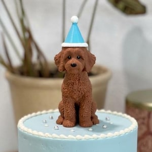 Goldendoodle hund tårtdekoration anpassningsbar 3D-figur