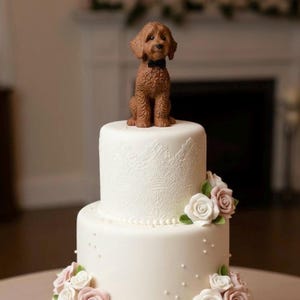 Goldendoodle Hund Hochzeitstorte Topper Anpassbare 3D Figur