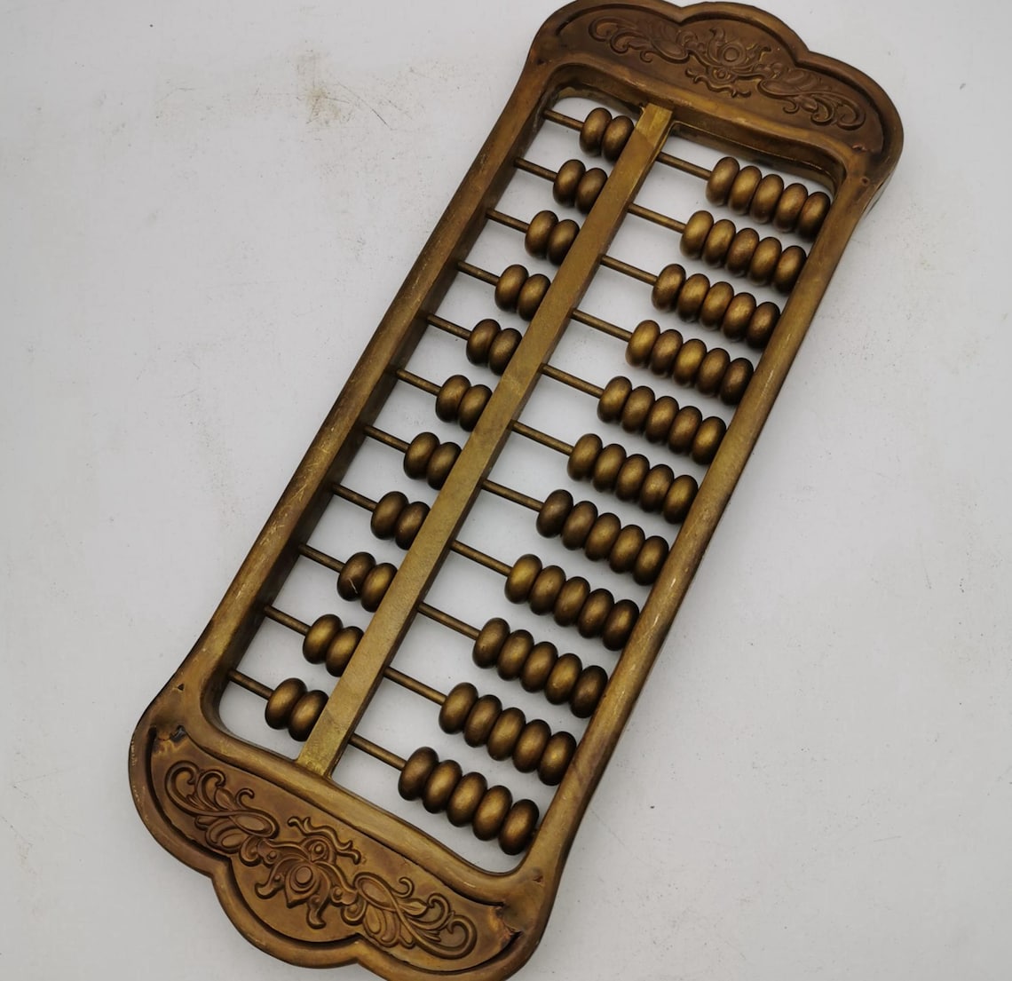 Vintage Brass Carved Abacus Statue, Ancient Calculating Tools - Etsy