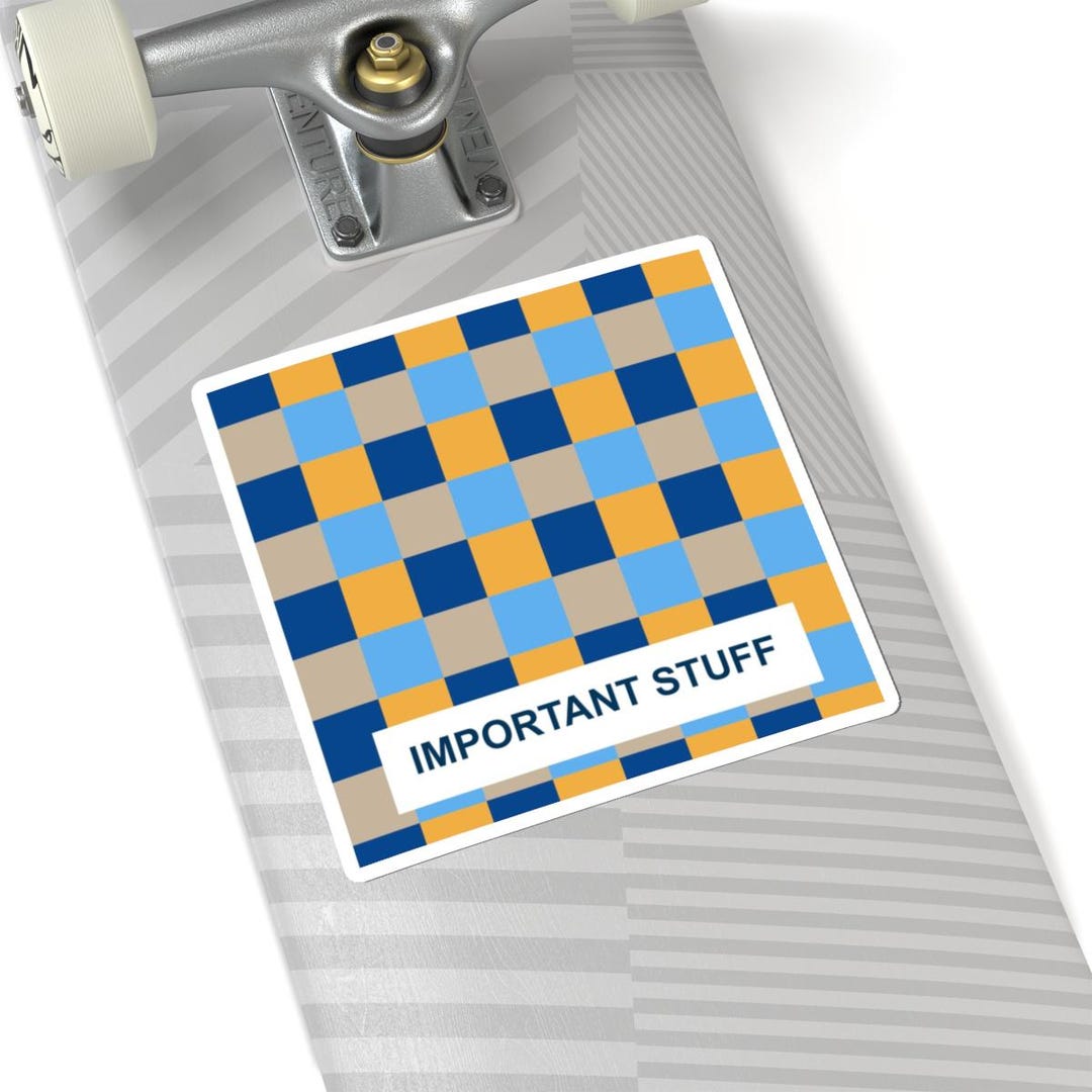 Important Stuff Checkerboard Sticker | Kiss-cut Vinyl Sticker - Etsy