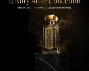 Amber Rose Attar | Golden Honey Rose Perfume Oil (Alcohol-Free), Halal Fragrance