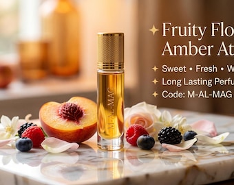 Fruity Floral Amber Attar Perfume Oil | Long Lasting, Alcohol-Free Roll-On Fragrance