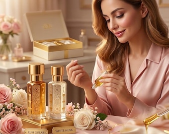 Mother’s Day Attar Gift Set for Women | Ruh Gulab & White Musk Perfume Oil | Alcohol Free Floral Musk Attar | Luxury Gift for Mom
