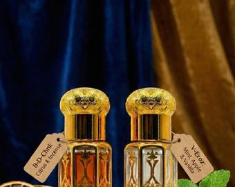 Set de perfume de aceite Attar para hombre (cítricos frescos, manzana verde) / Fragancia halal sin alcohol