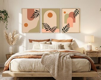 Boho Botanical Arch Print Set | Terracotta & Sage Green (Digital Download)