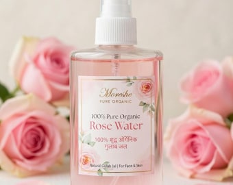 Pure Organic Rose Water Mist | Natural Gulab Jal Toner (Alcohol-Free)