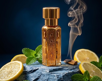 Midnight Azure Attar – Premium Concentrated Oil Perfume – Sophisticated Citrus, Incense & Sandalwood – Long Lasting Blue Fragrance for Men