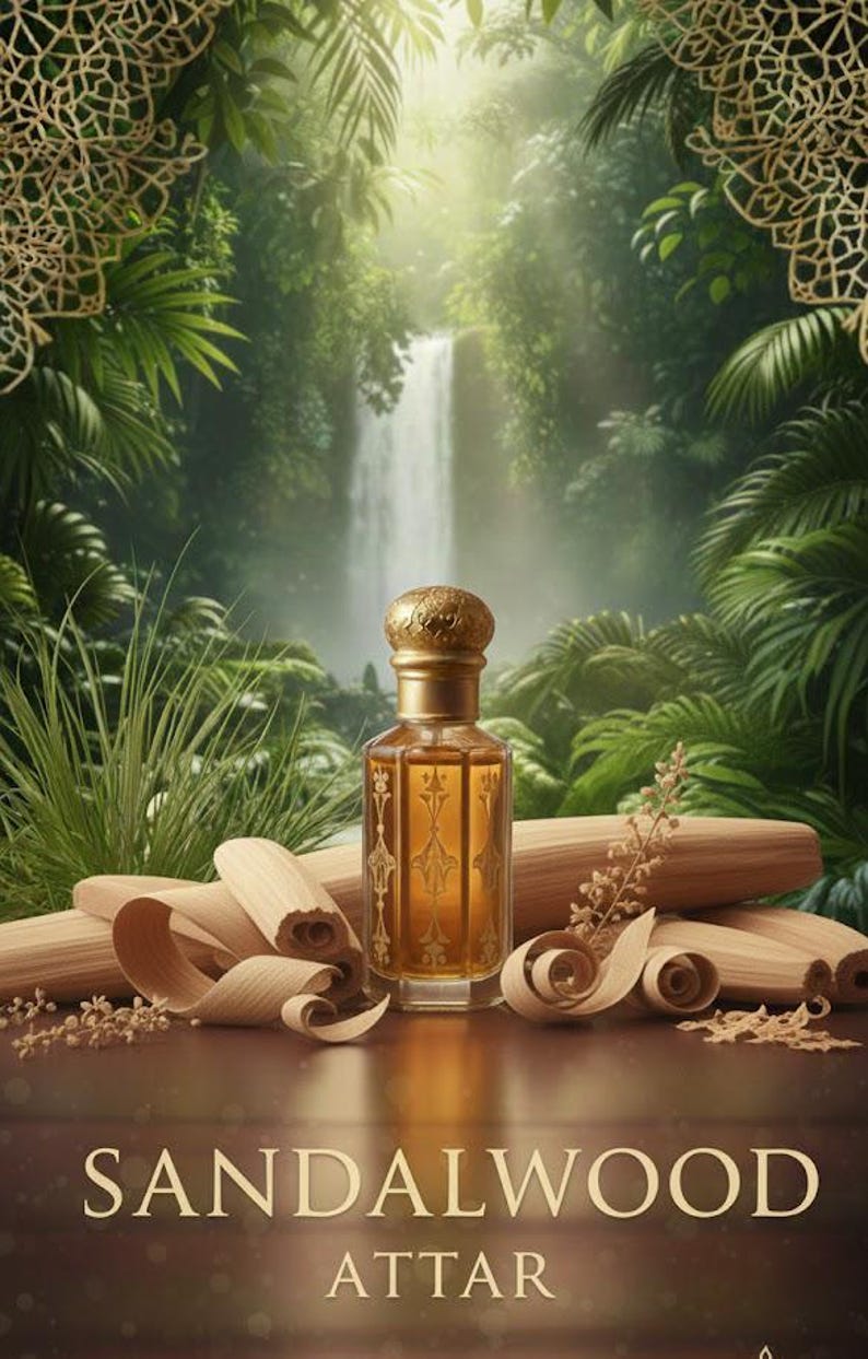 Aceite de perfume terroso natural Attar de sándalo y mitti, Attar indio amaderado, fragancia duradera sin alcohol imagen 4