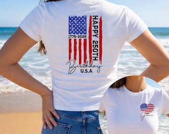 4th of July Shirt Baby Tee - Personalized 250 year Anniversary Girl Shirt