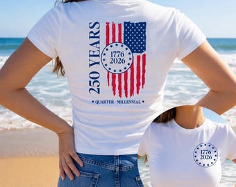 4th of July American Girl Baby Tee ,1776 2026 Independence Day Shirt