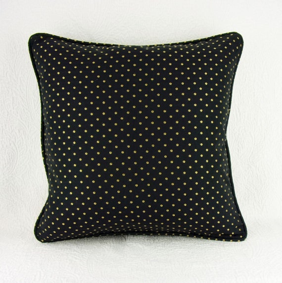 18 Pillow Cover Black Gold Polka Gold Polka Dot Pillow Cover 20 x 20