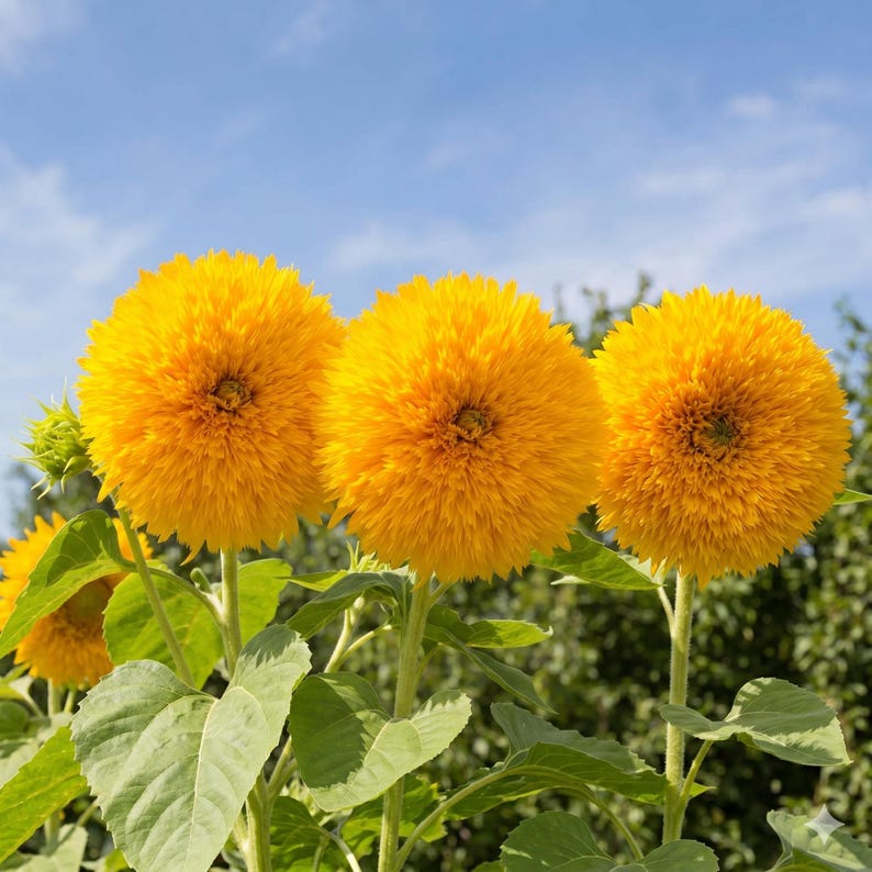 Dwarf Teddy Bear Sunflower Seeds | Heirloom Non-GMO | Attracts Pollinators | 25 Seeds image 3