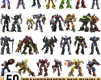 Transformers Clipart Bundle, Transformer Autobots PNG, Transparent Transformer PNG, Transformers Instant Download, For Cricut, Silhouette