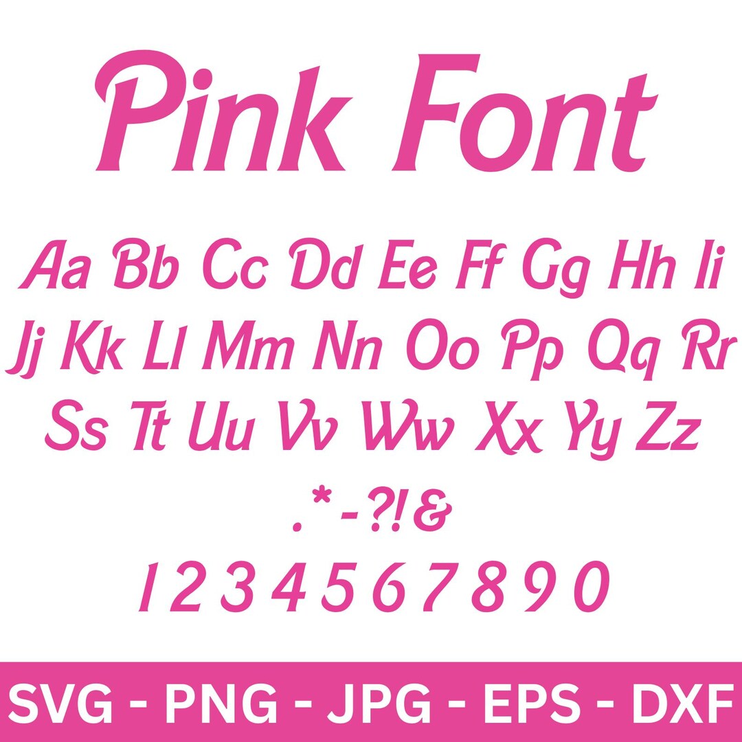 Pink Font Svg Png, Pink Birthday Alphabet Svg, Pink Alphabet Letters ...