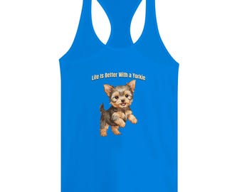 Yorkie Racerback Tank | Dog Mom Workout Shirt