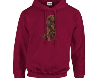 Brown Spaniel Dog Hoodie – Long-Eared Dog Illustration Hoodie for Dog Lovers, Cozy Sporting Dog Pullover Sweatshirt