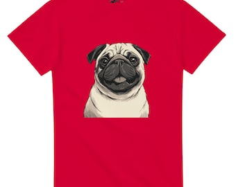 Niedliches Mops Gesicht T-Shirt | Entzückende Hunde-Liebhaber-T-Shirt | Perfektes Geschenk für Mops-Besitzer