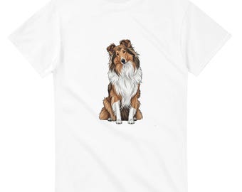 Kurzhaar Collie Hund T-Shirt | Illustriertes Haustier-Liebhaber-T-Shirt