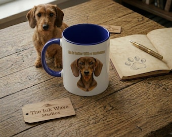 Dachshund Mug | Dark Academia Doxie Wiener Dog Coffee Cup (11oz)