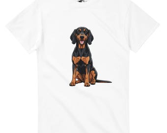 Camiseta para amantes de los perros Coonhound / Camiseta moderna de sabueso negro y marrón