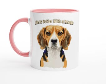 Beagle Dog Gift, Two-Tone Coffee Mug