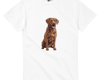 Chocolate Labrador T-Shirt – Realistic Lab Dog Illustration