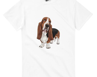 Basset Hound Dog T-Shirt | Long-Eared Hound Illustration