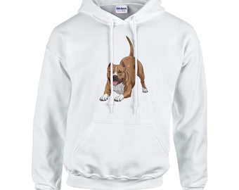 Playful Pitbull Graphic Hoodie – Dog Lover Gift