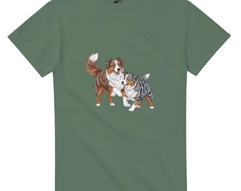 Australian Shepherd T-Shirt, Two Aussie Dogs Graphic Shirt, Dog Lover Tee