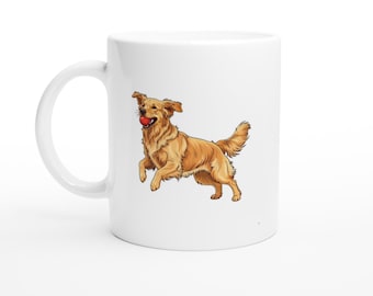 Playful Golden Retriever Mug | Dog Lover Coffee Cup